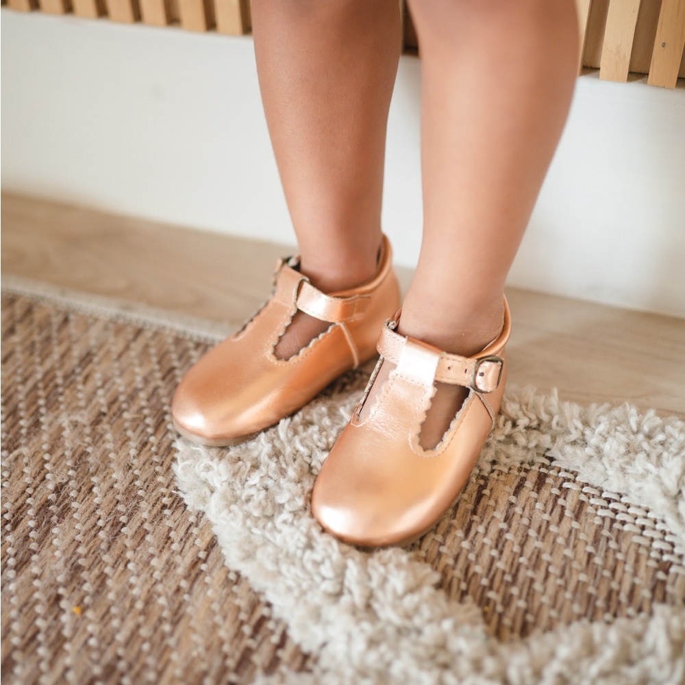 Rose Gold Riley T-straps - Picture 2 of 11